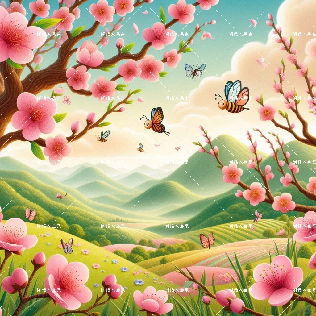 山里桃花，娇艳绽放
