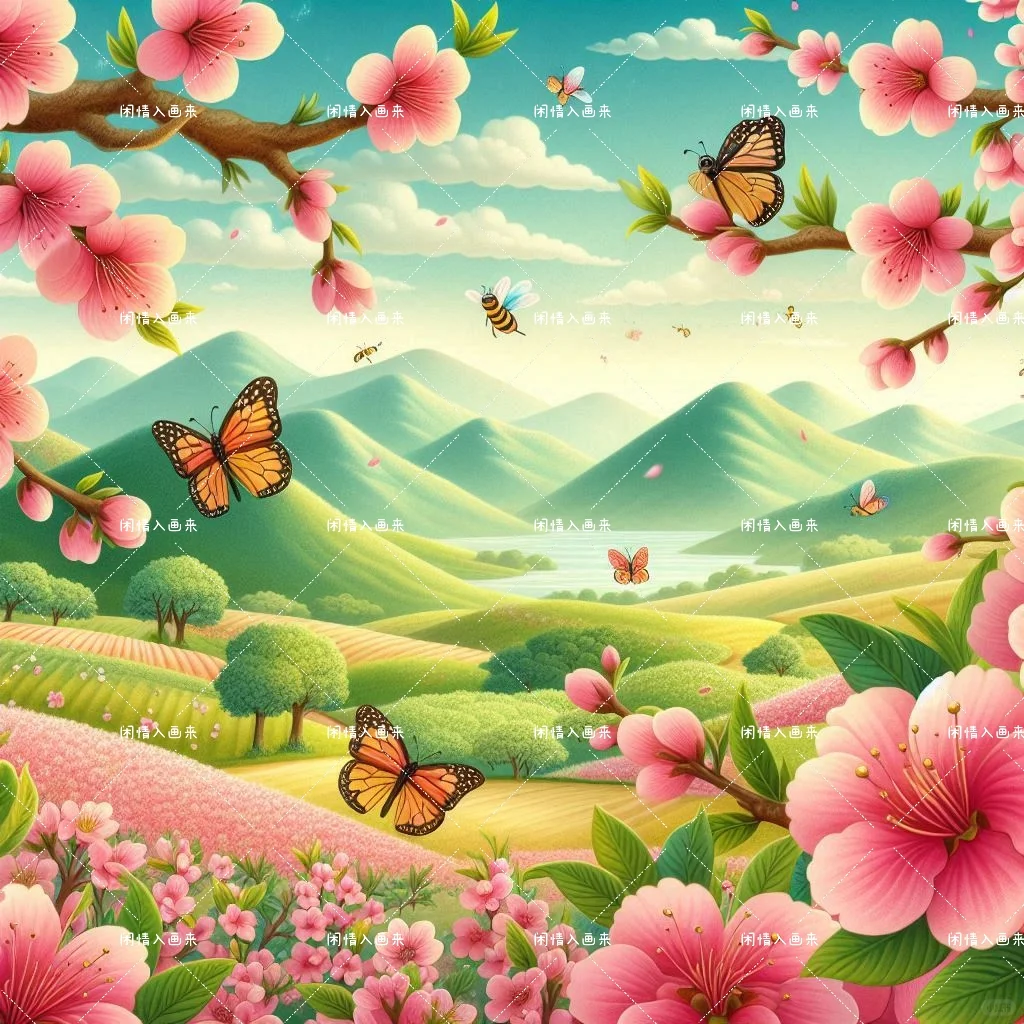 山里桃花，娇艳绽放