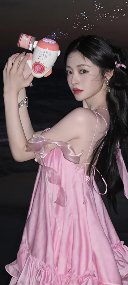 又纯又欲巅峰！周洁琼粉裙白丝，梦幻少女感
