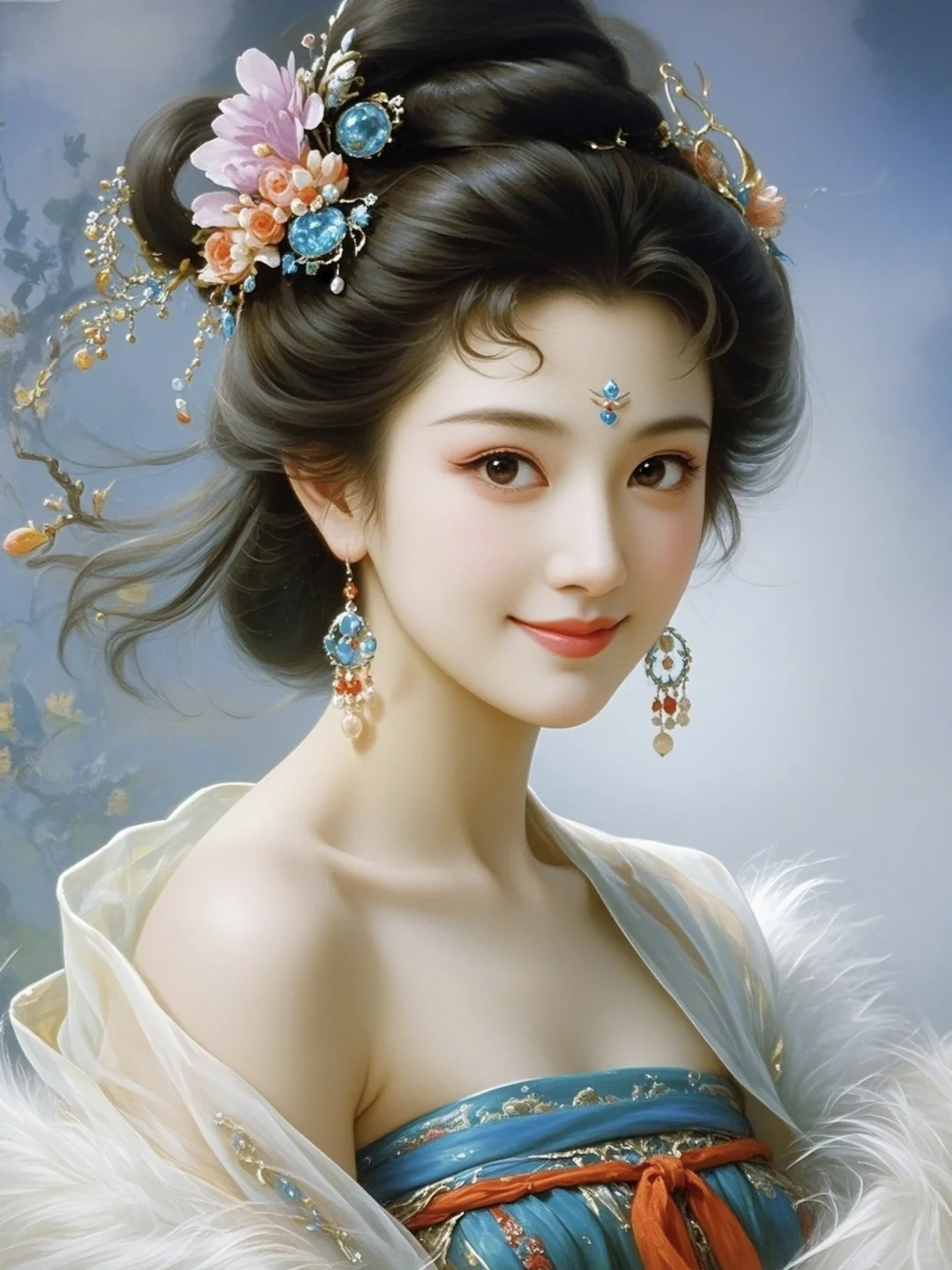 古风美女头像，清冷绝美，AI生成