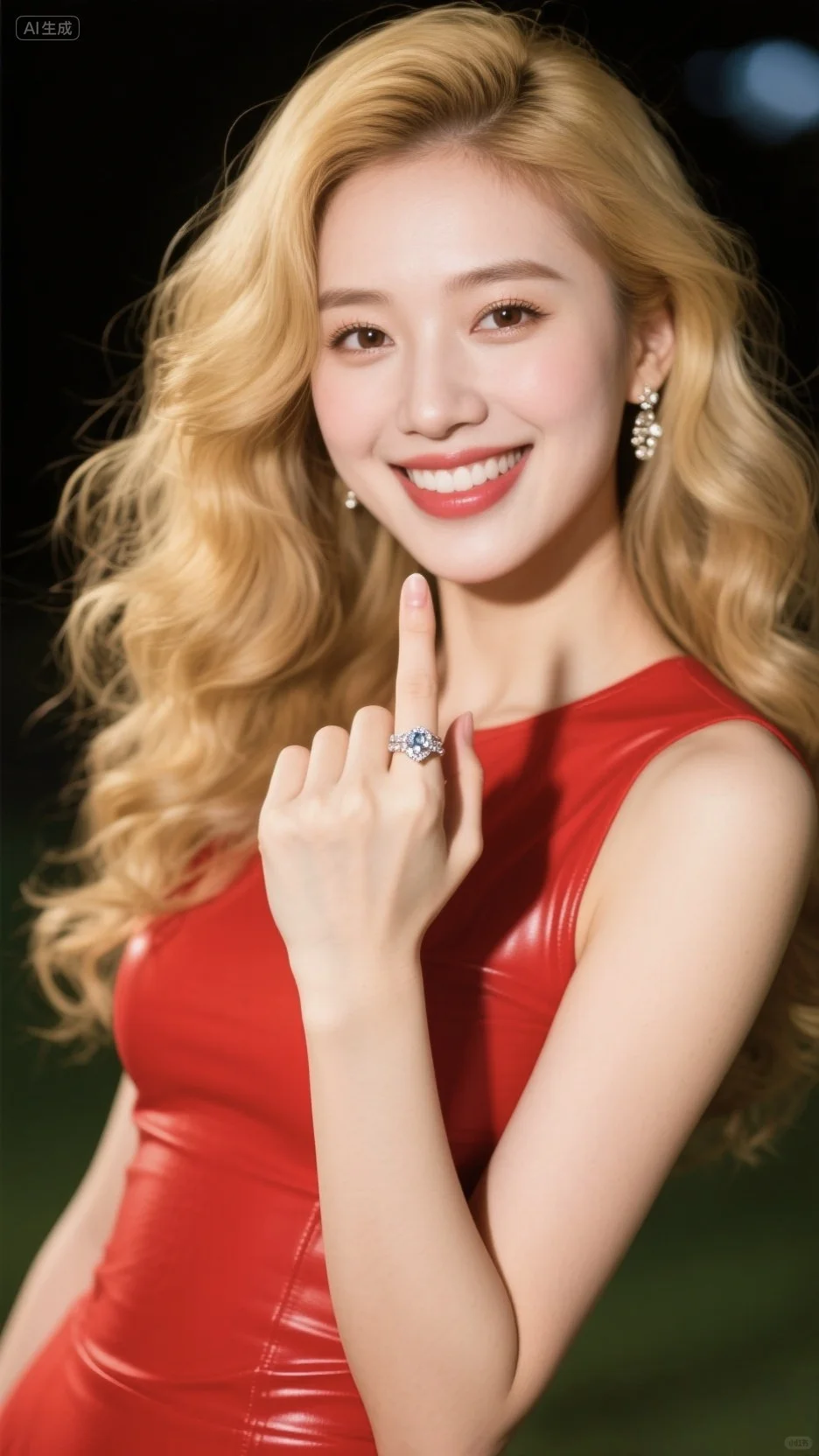 红色明媚美人