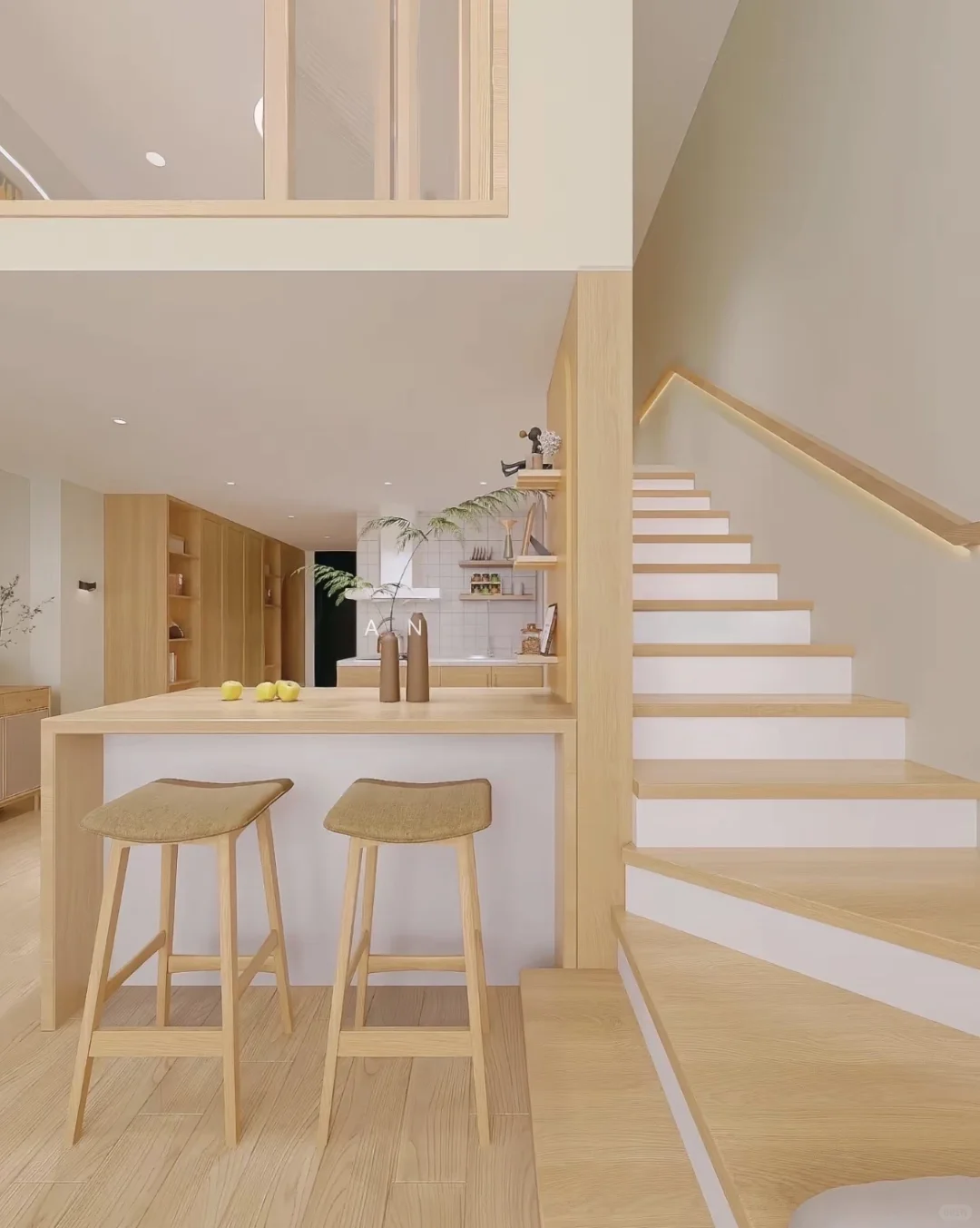 奶油风的房子loft！