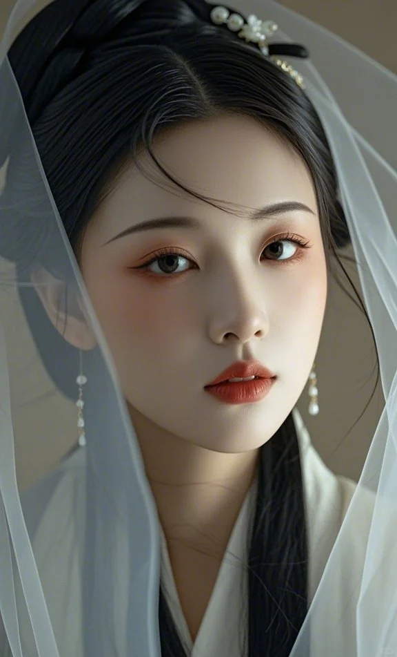 美人壁纸｜古风佳人，发丝轻舞，闪耀光泽。