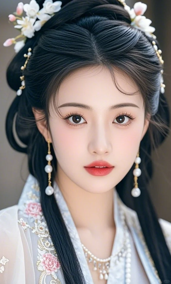 美人壁纸｜古风佳人，发丝轻舞，闪耀光泽。