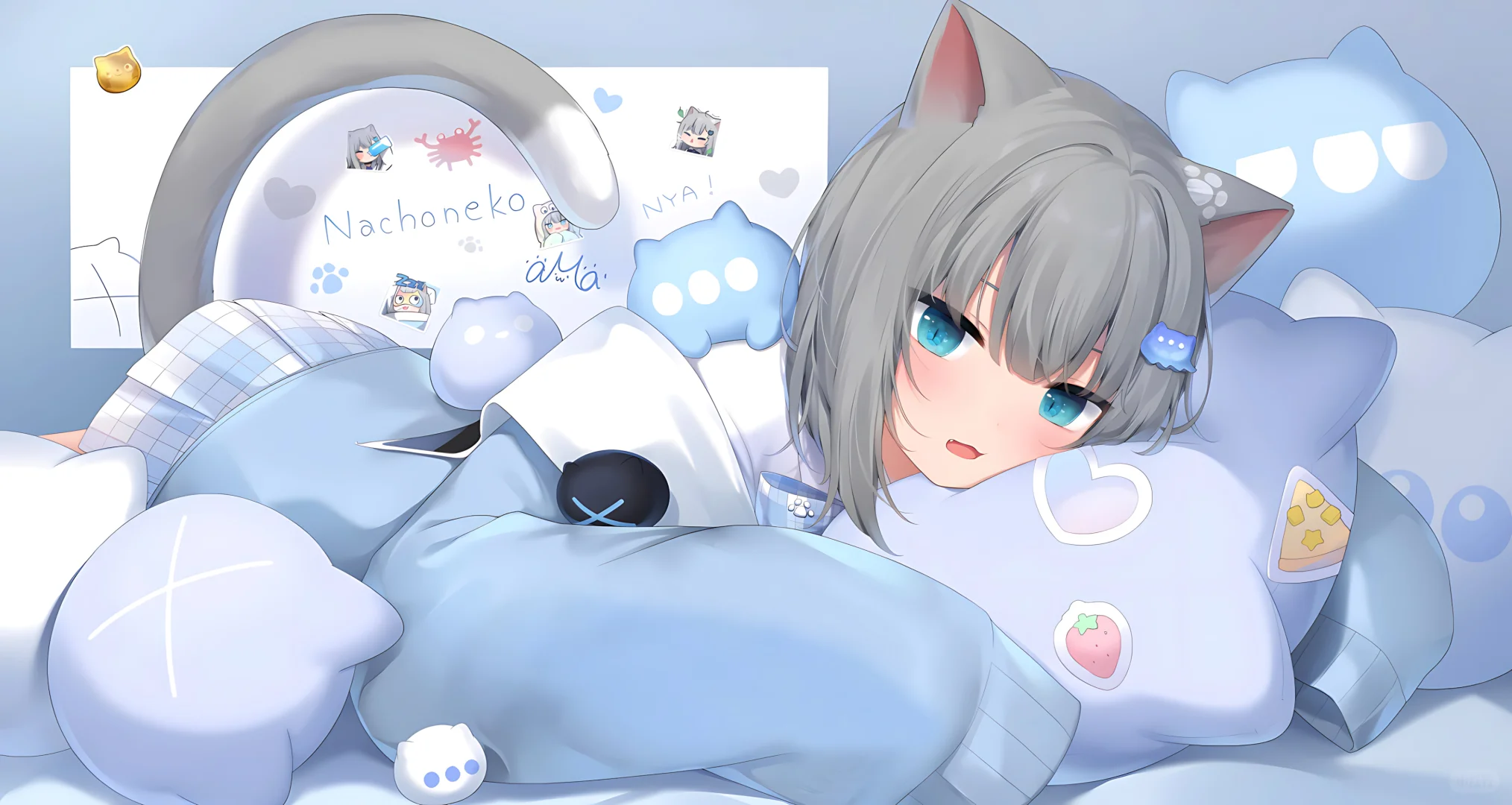 平板壁纸//好可爱的小猫咪！猫娘