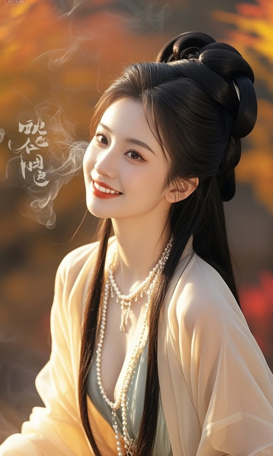 美人壁纸｜古风佳人，发丝轻舞，闪耀光泽。