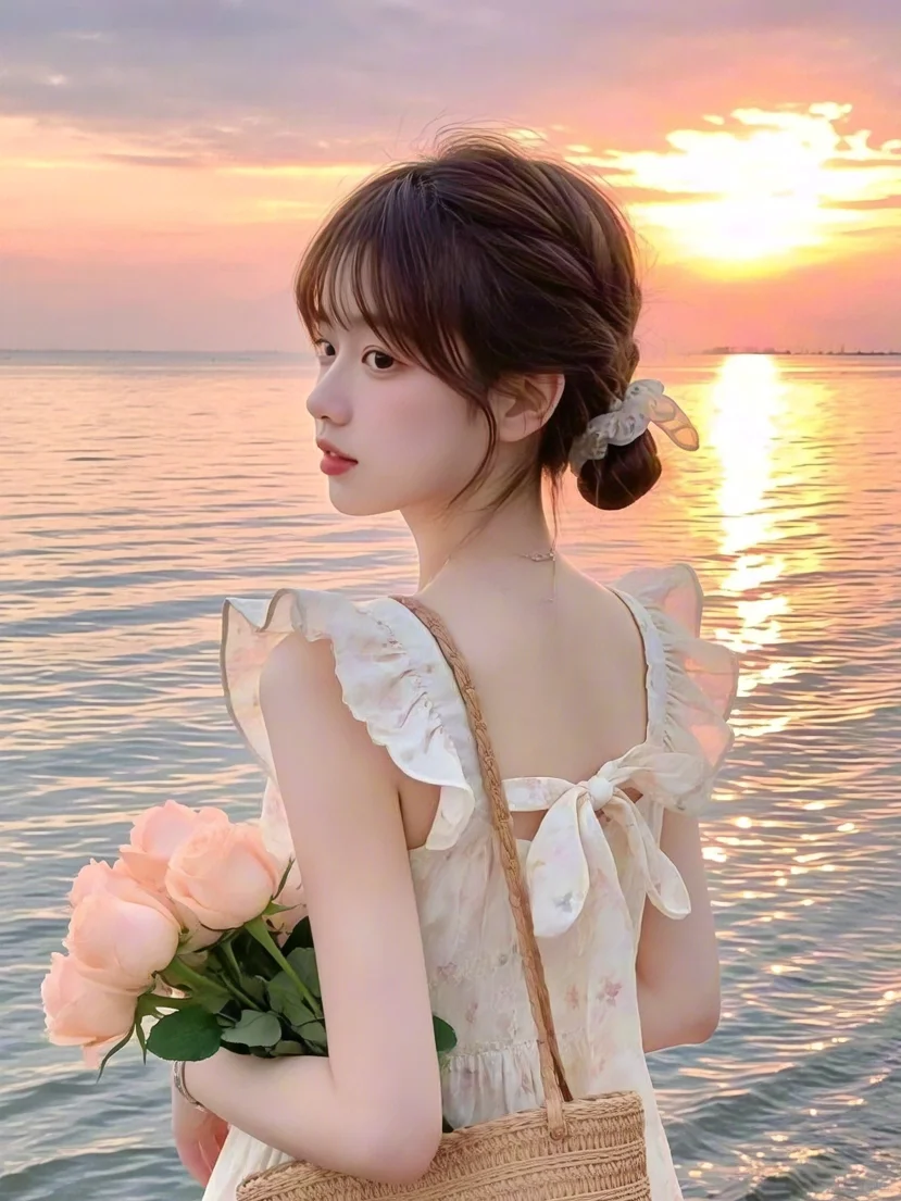 女生头像💜💜夏日氛围感背影温柔女头