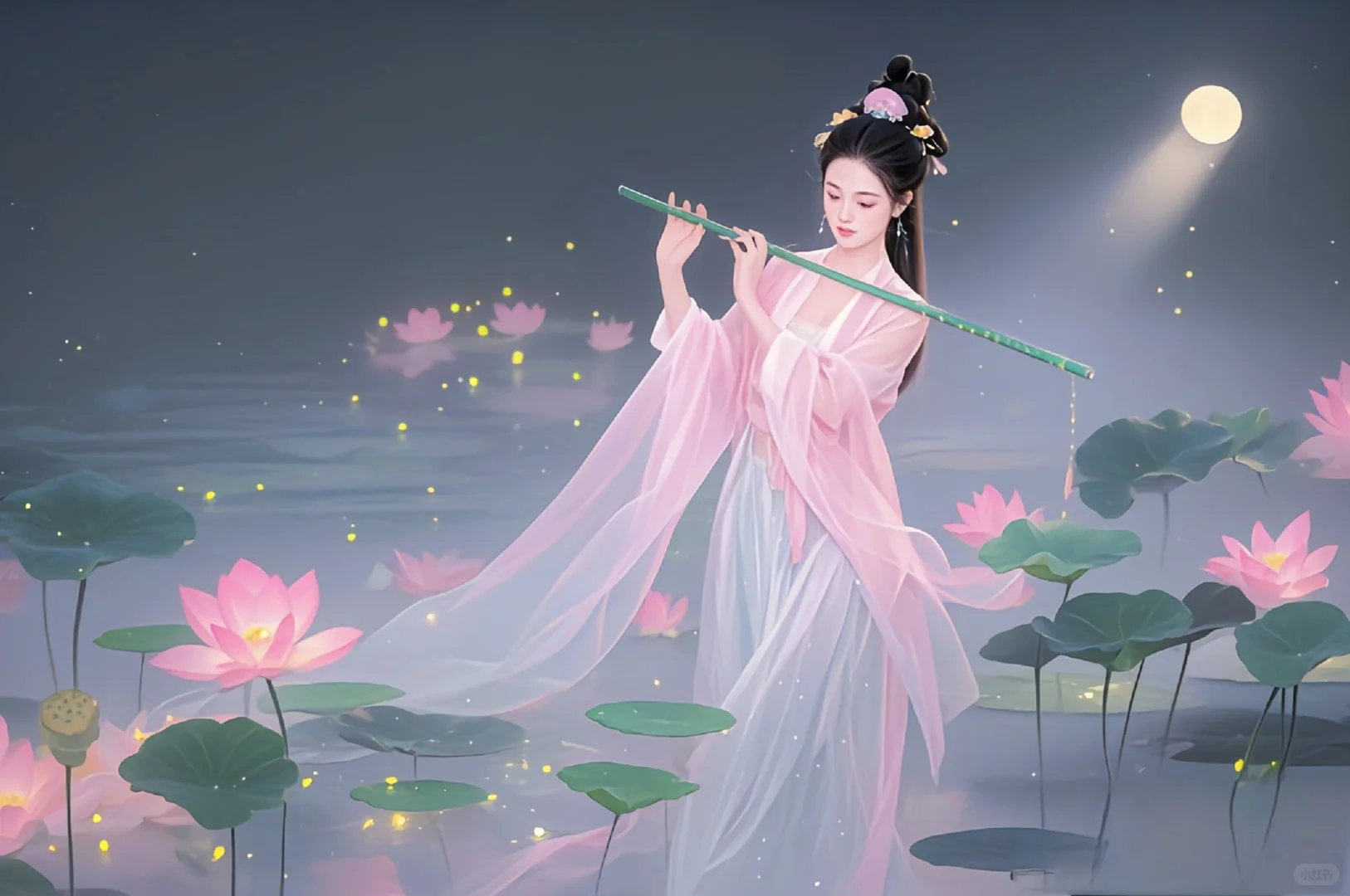 古风壁纸|荷塘仙子·绮梦涟漪