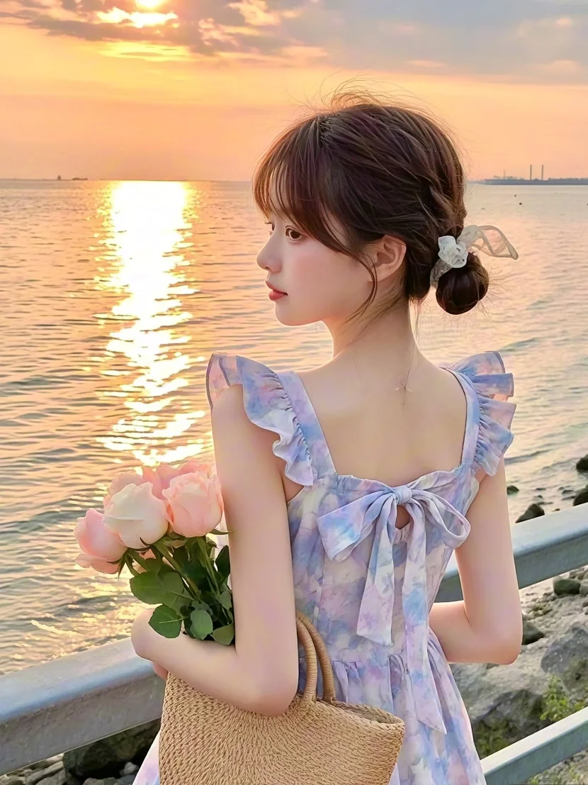 女生头像💜💜夏日氛围感背影温柔女头