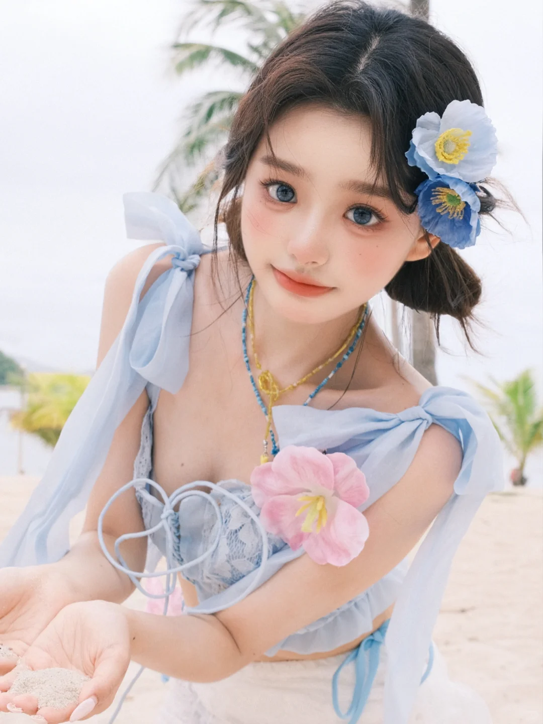 这个甜度超标的比基尼宝贝是谁家的！💙