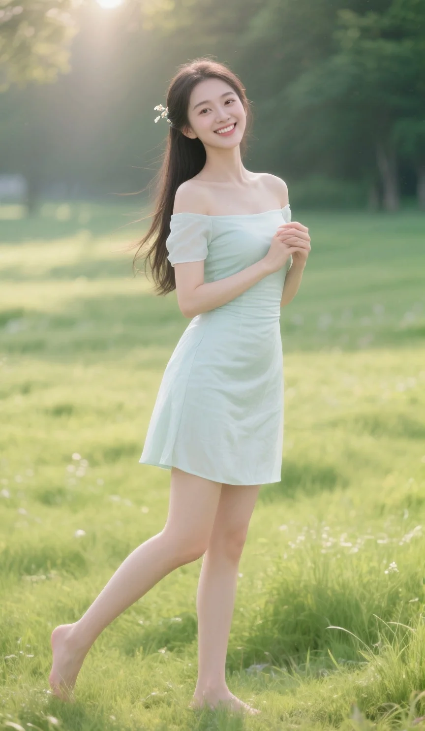 （AI美少女）她在向我走来，风在微笑～🍃