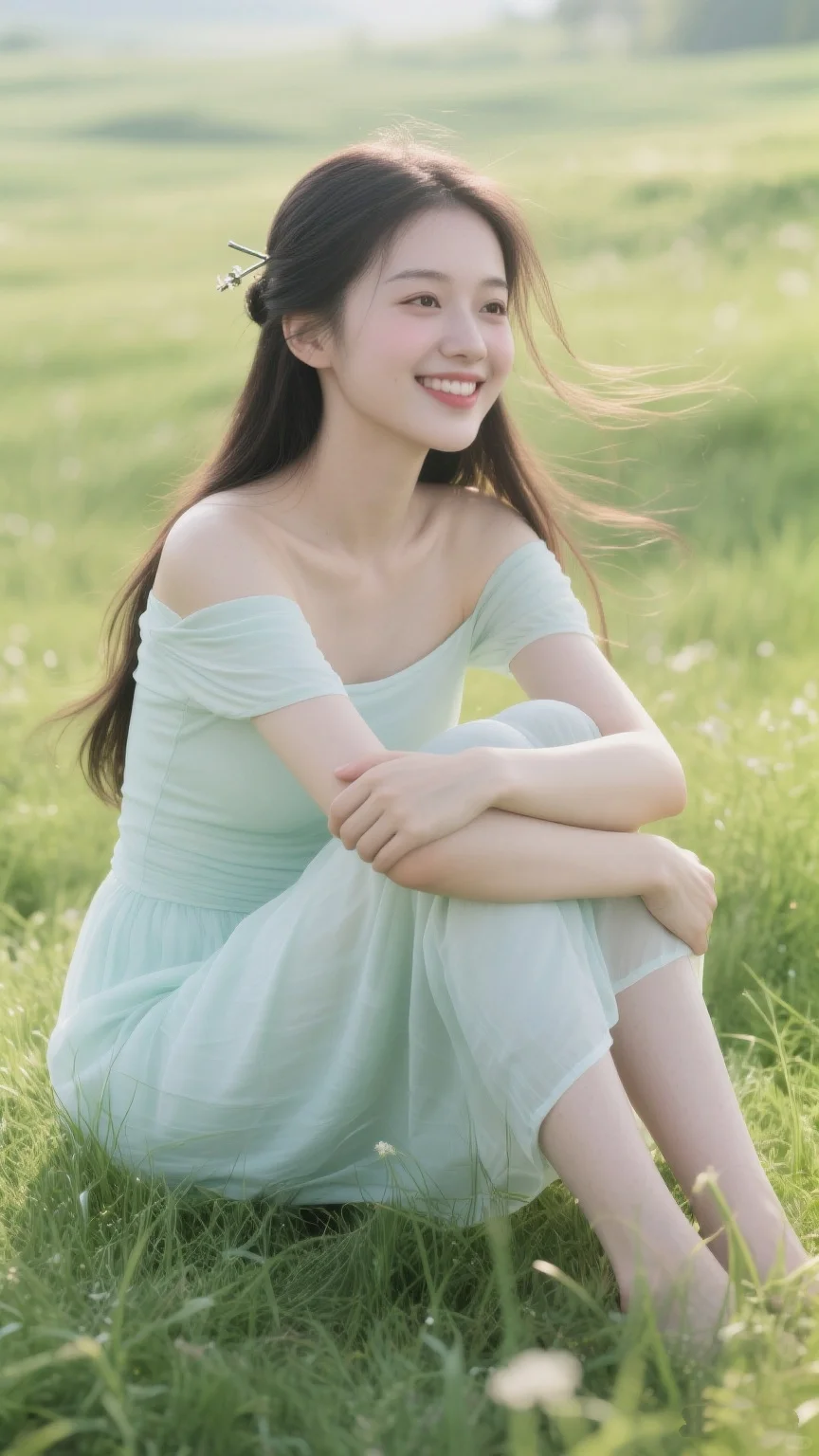 （AI美少女）她在向我走来，风在微笑～🍃