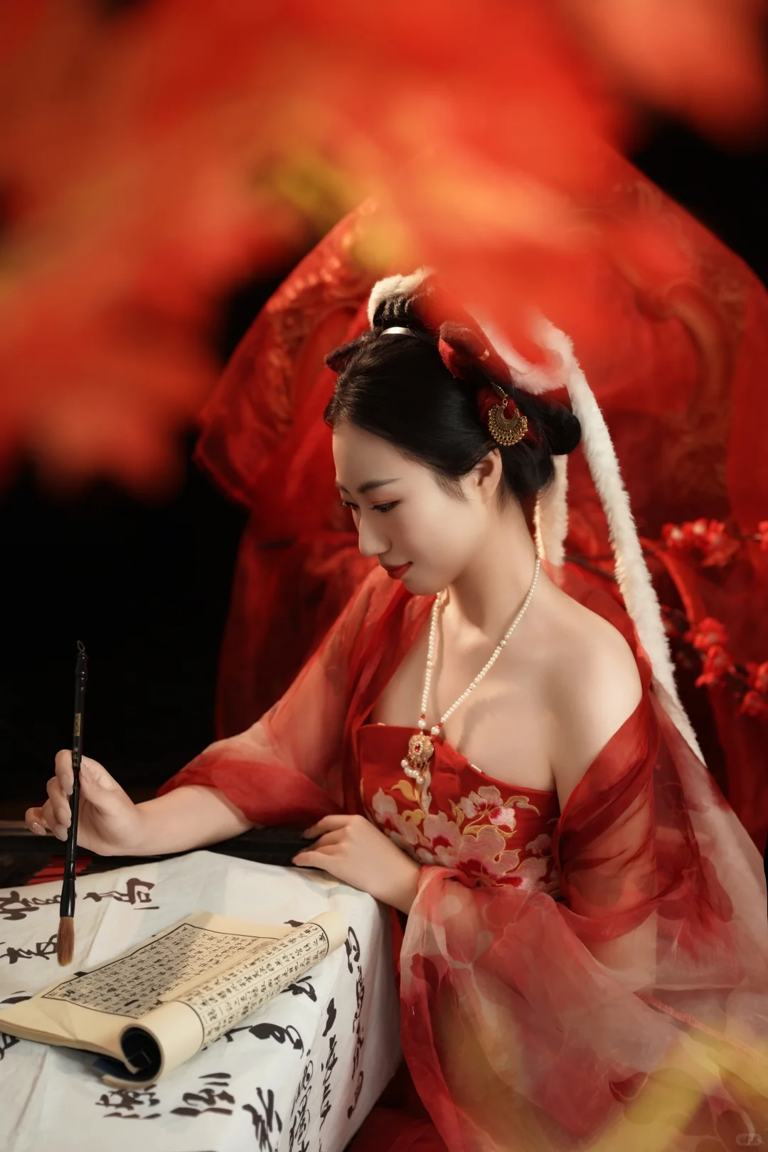 谁的镜头里，定格了红叶与宫纱🍂