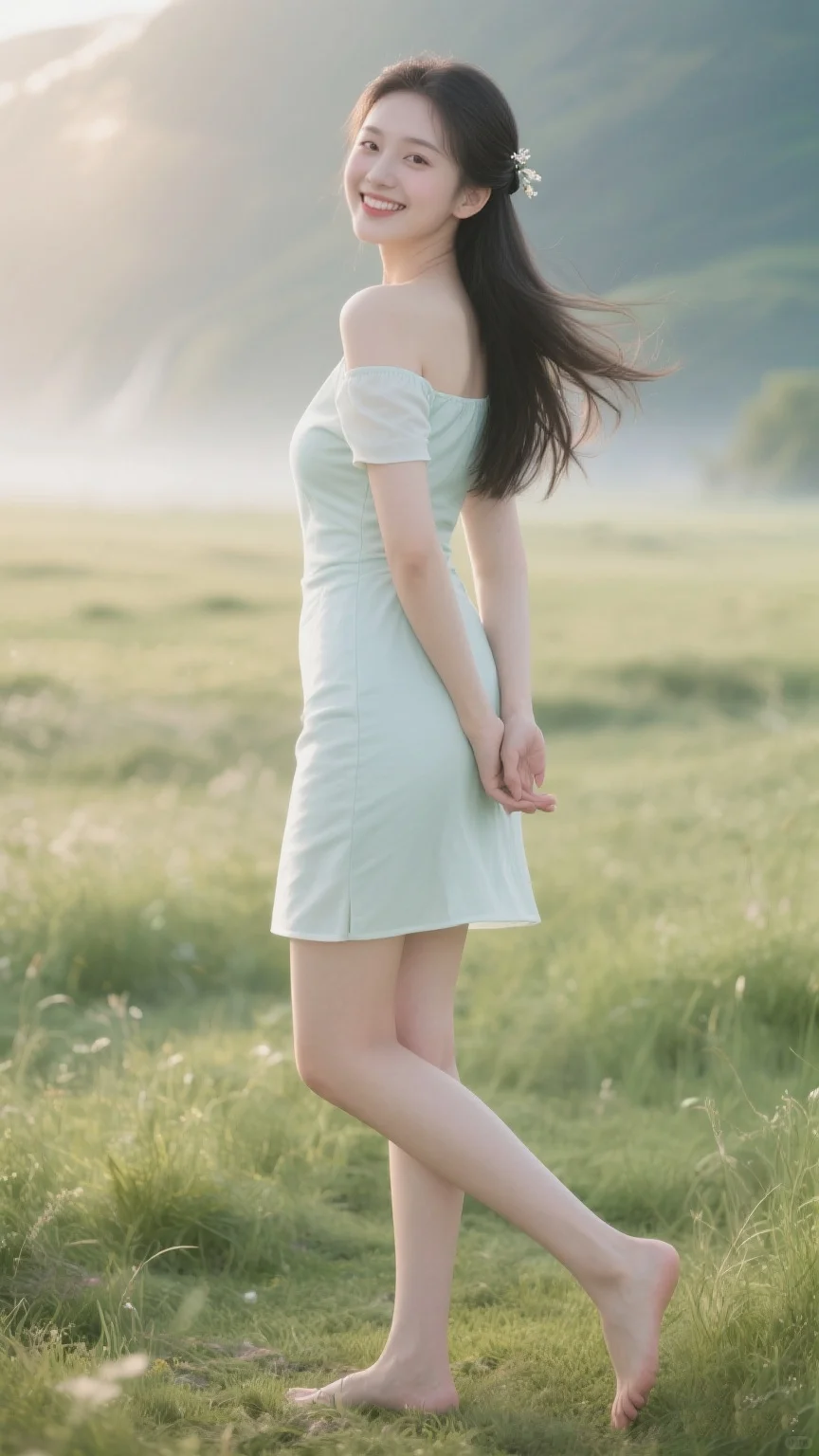（AI美少女）她在向我走来，风在微笑～🍃