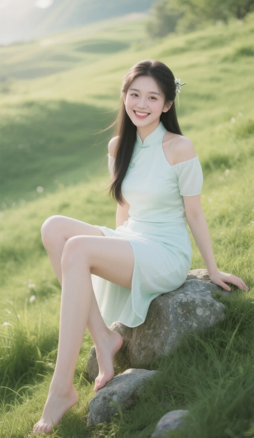 （AI美少女）她在向我走来，风在微笑～🍃
