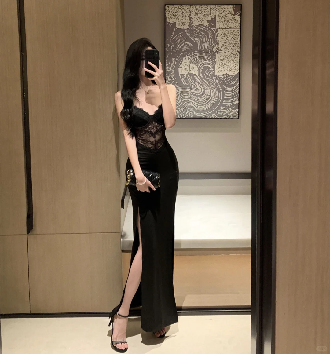 🔥人间蛊裙降临，复古黑蕾丝战袍💃🏻