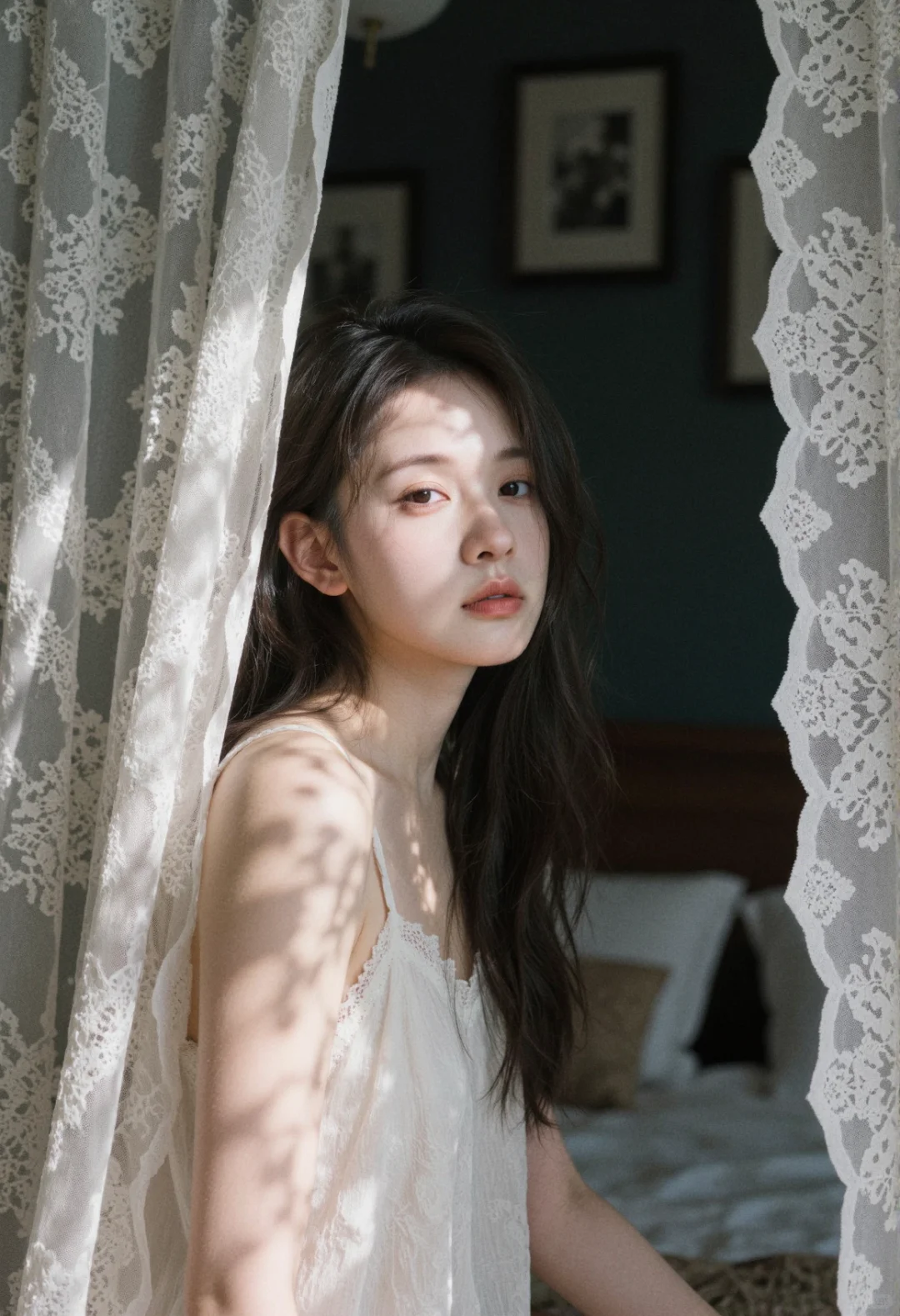 氛围感拉满、少女写真、光影氛围感