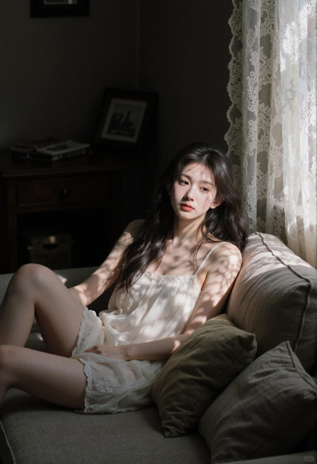 氛围感拉满、少女写真、光影氛围感