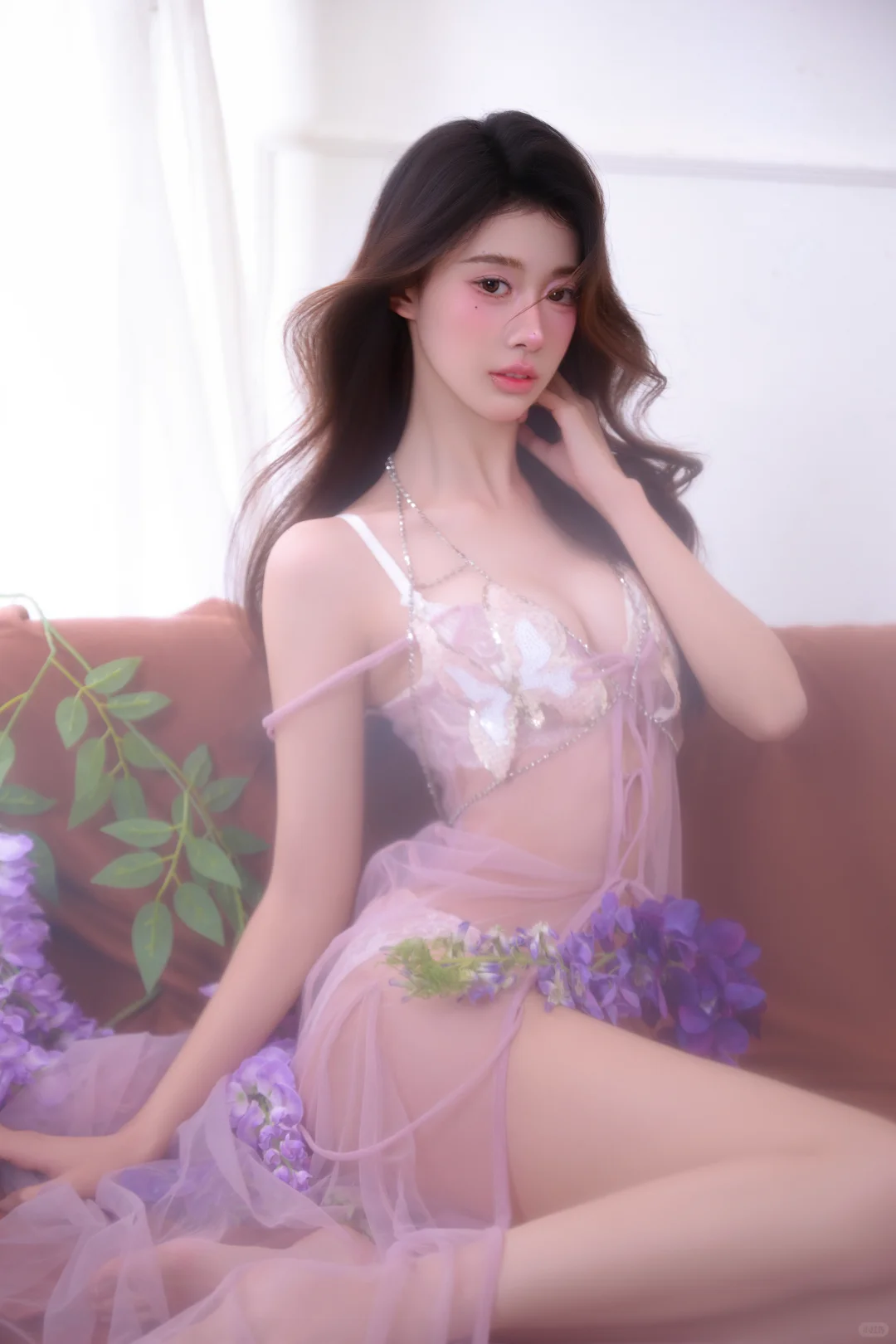 上海纯欲私房少女写真🎀紫色轻纱时尚性感💓