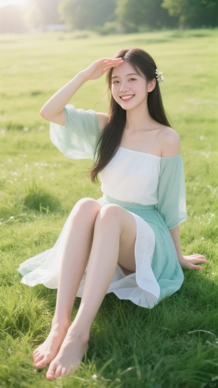 （AI美少女）她在向我走来，风在微笑～🍃