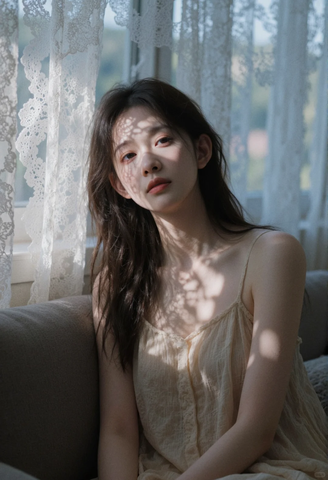 氛围感拉满、少女写真、光影氛围感