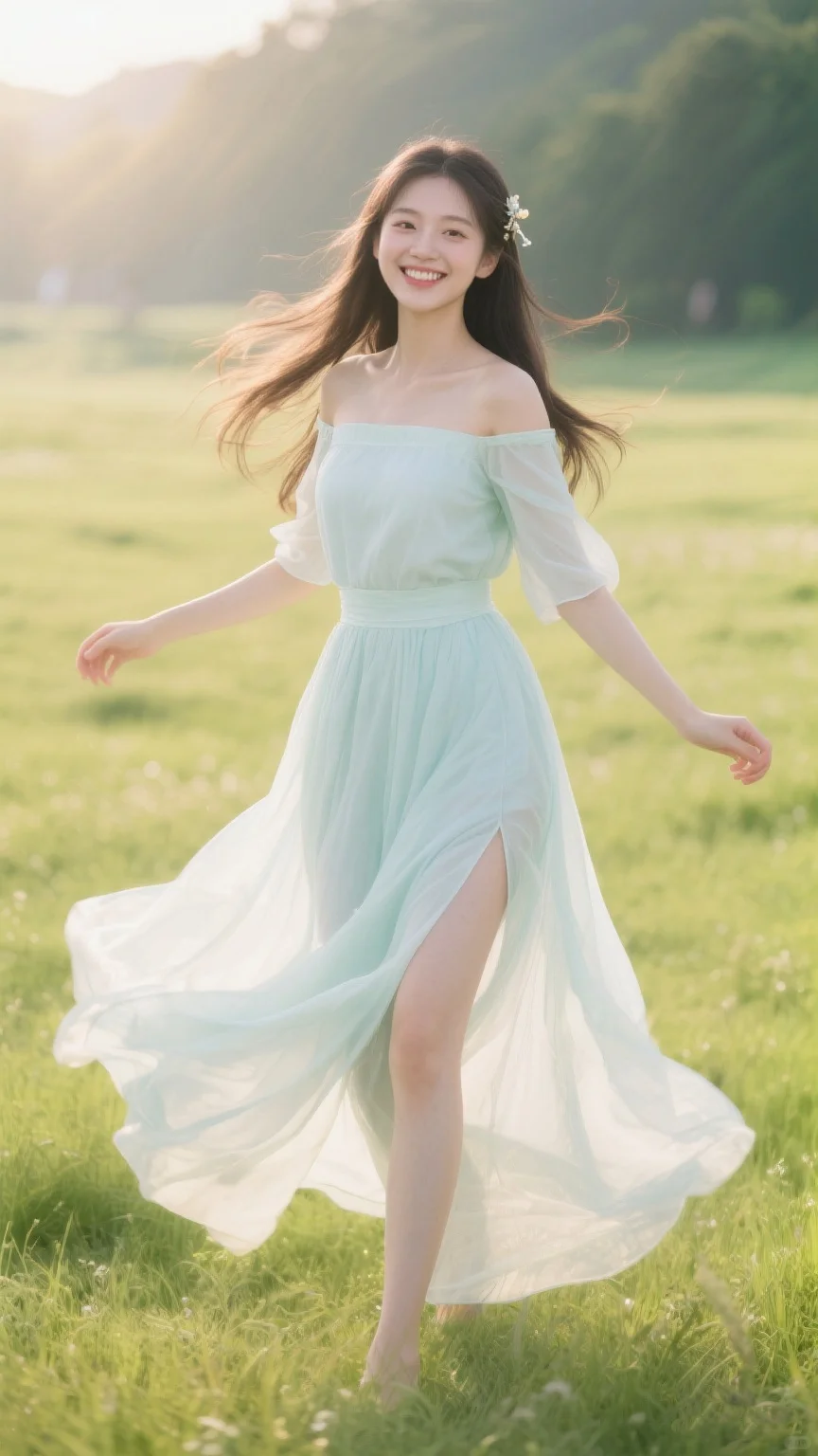 （AI美少女）她在向我走来，风在微笑～🍃