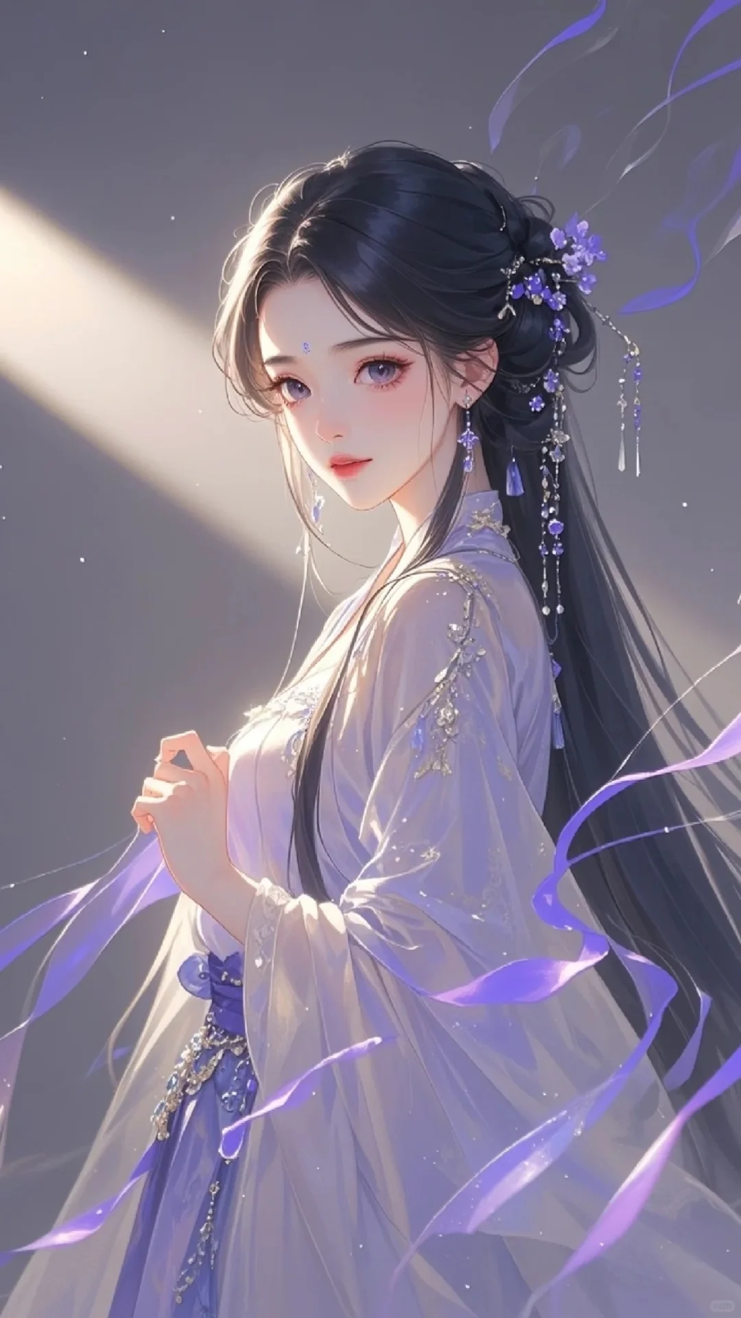 薄纱轻裹映娇容，雾霭氤氲意韵浓