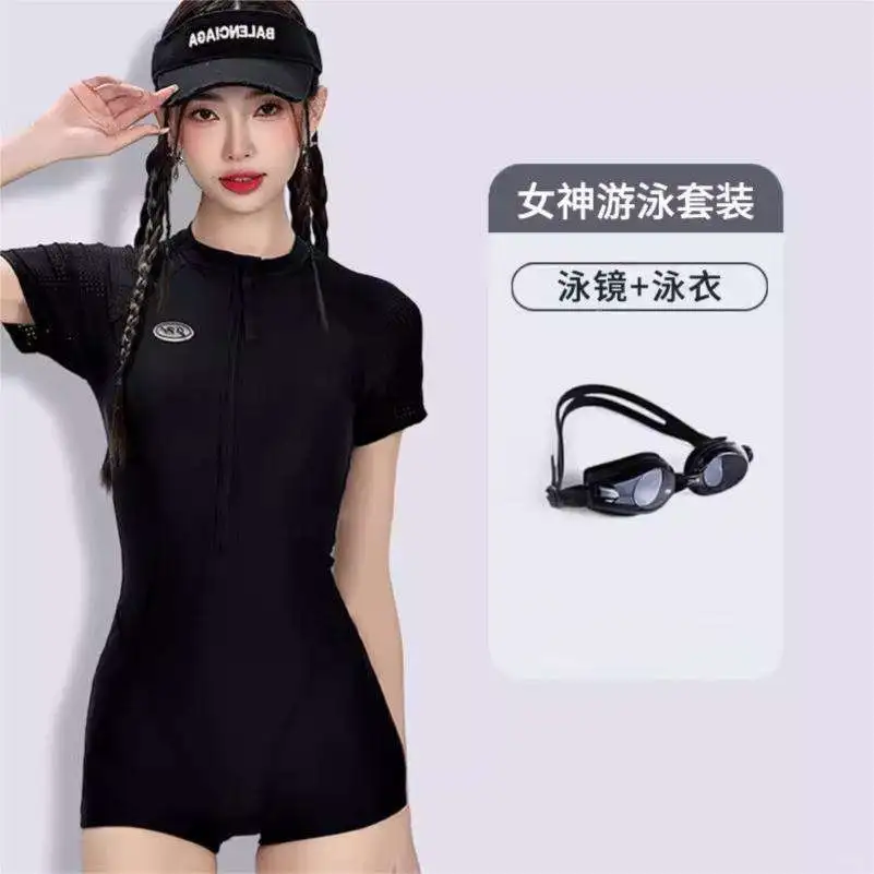 泳衣女连体2024年新款大码显瘦平角专业