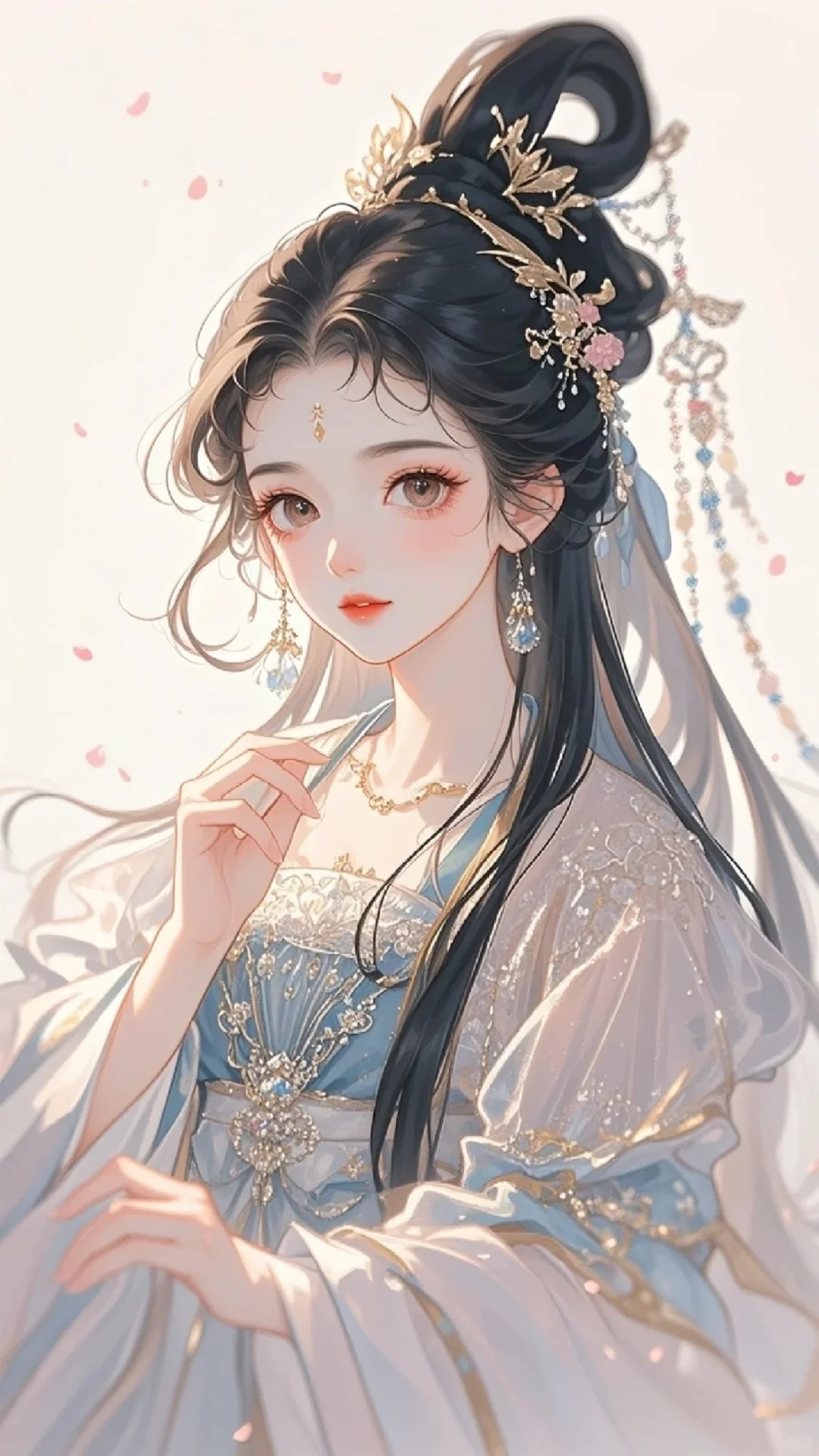 薄纱轻裹映娇容，雾霭氤氲意韵浓