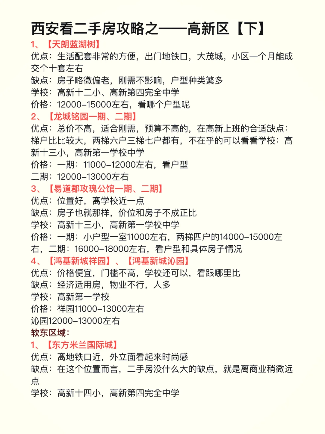 西安高新区买房别瞎冲!（下）