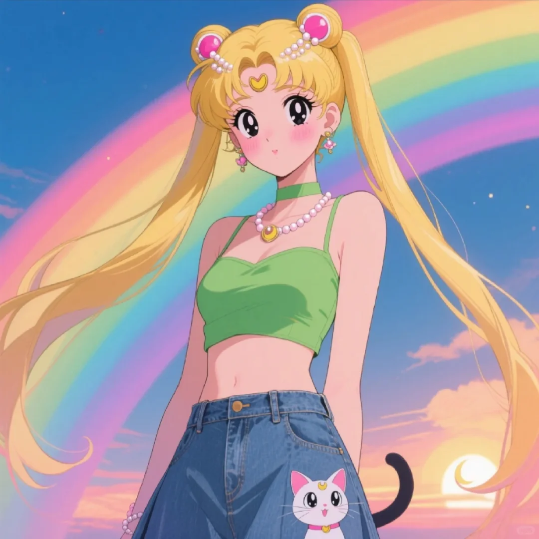 黄昏色的彩虹和月光下的你🌈