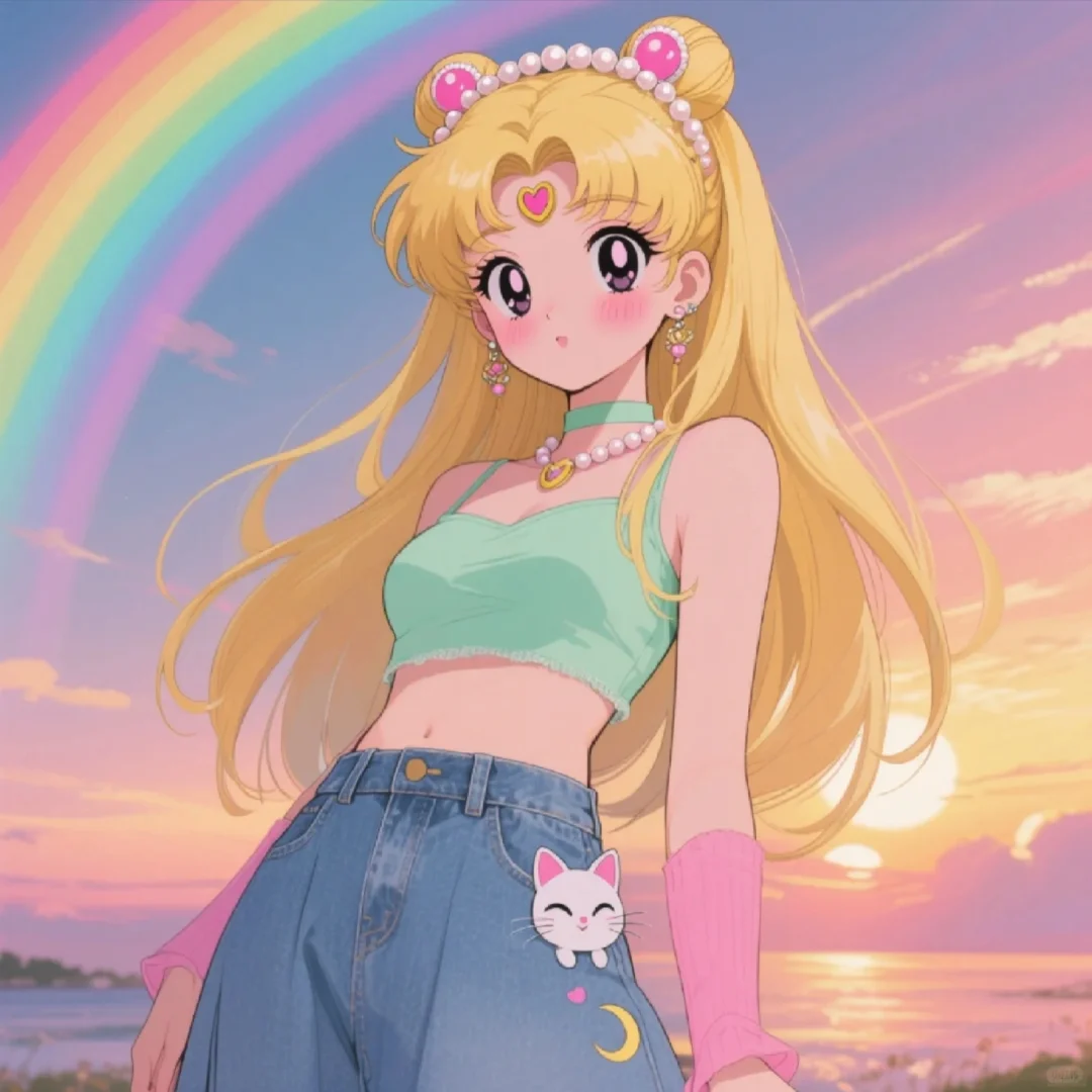 黄昏色的彩虹和月光下的你🌈