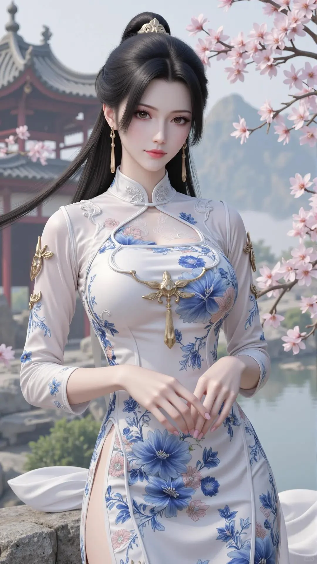 完美世界柳神性感旗袍