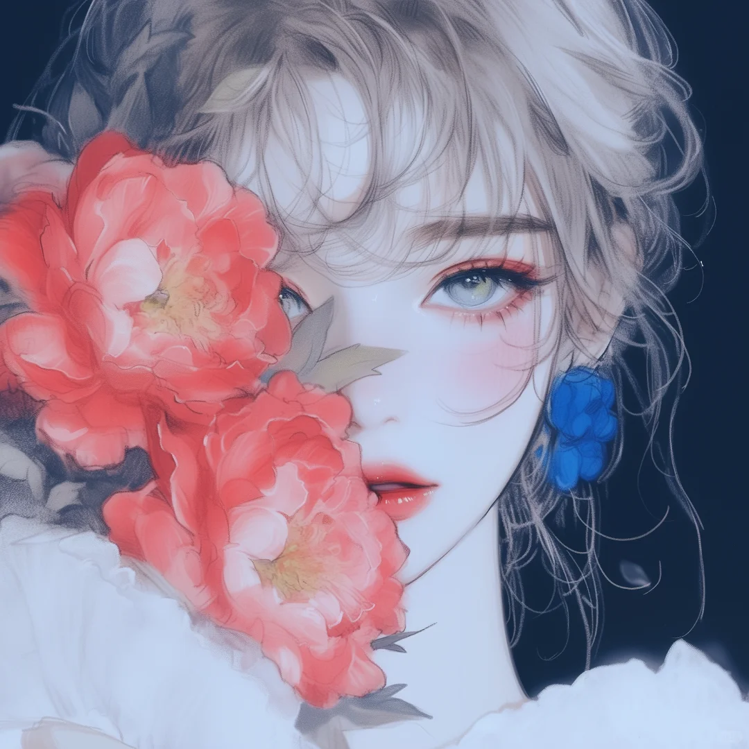 少女与花｜女生头像｜头像379