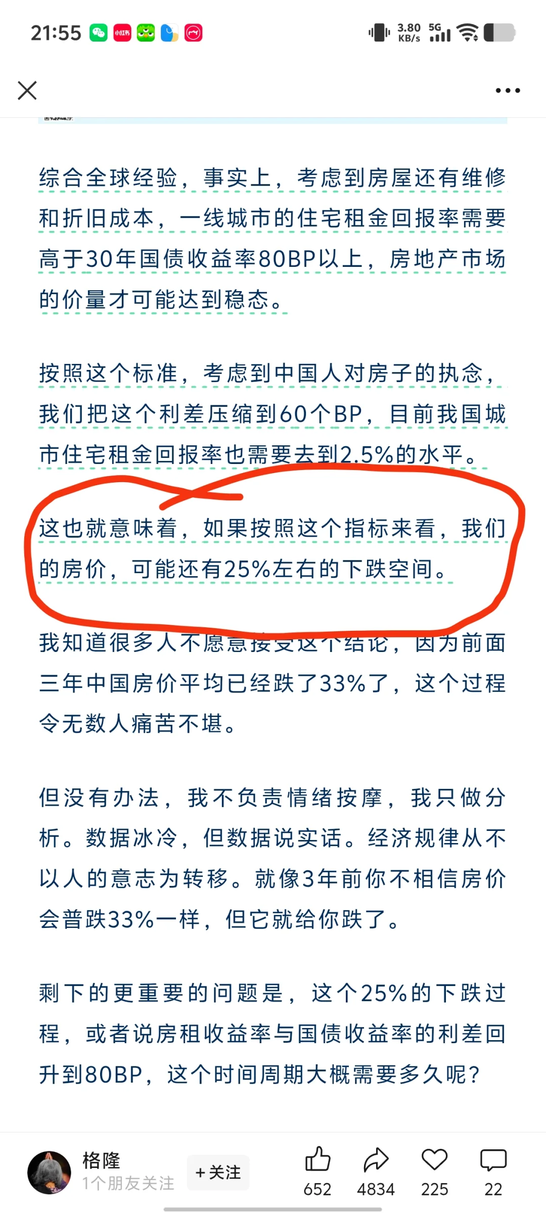 格隆8月3日文章，关于地产走势的预测