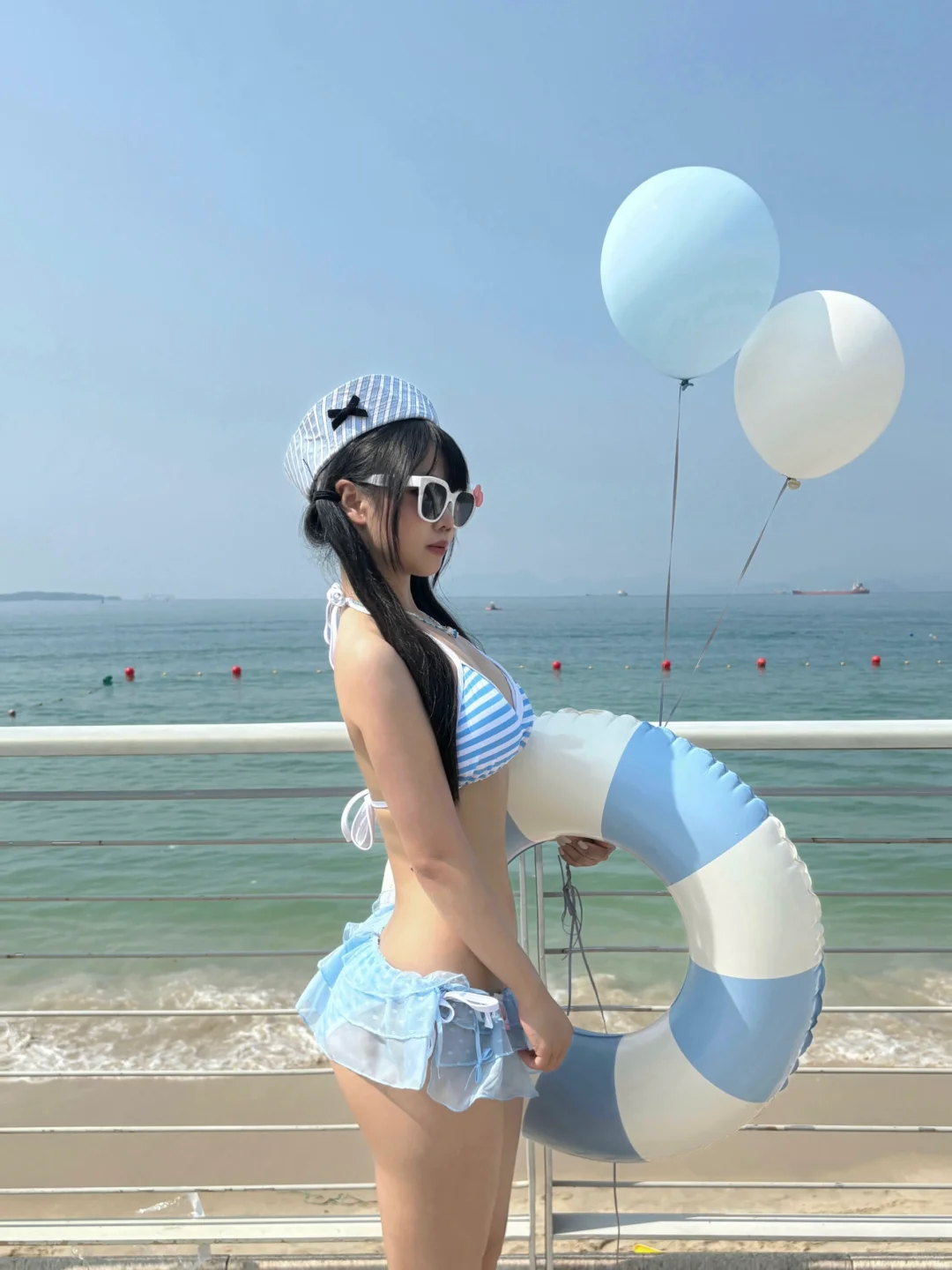 153 98斤 当健身女孩去海边🏖️