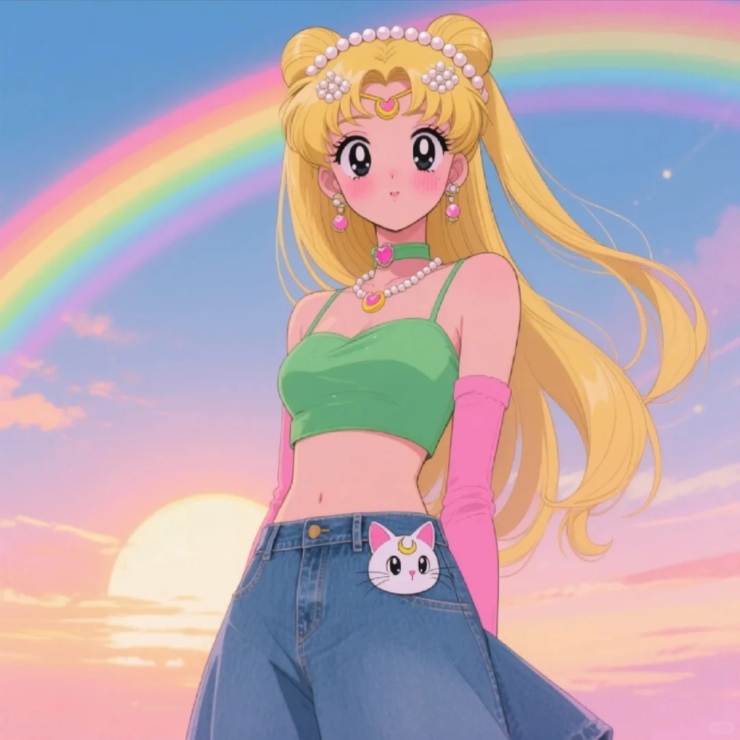 黄昏色的彩虹和月光下的你🌈