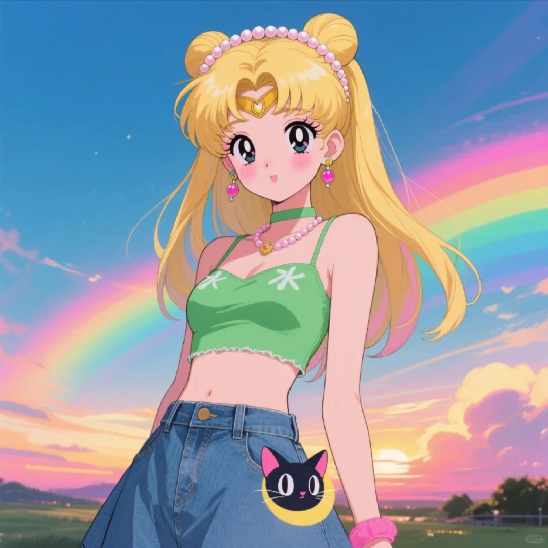 黄昏色的彩虹和月光下的你🌈