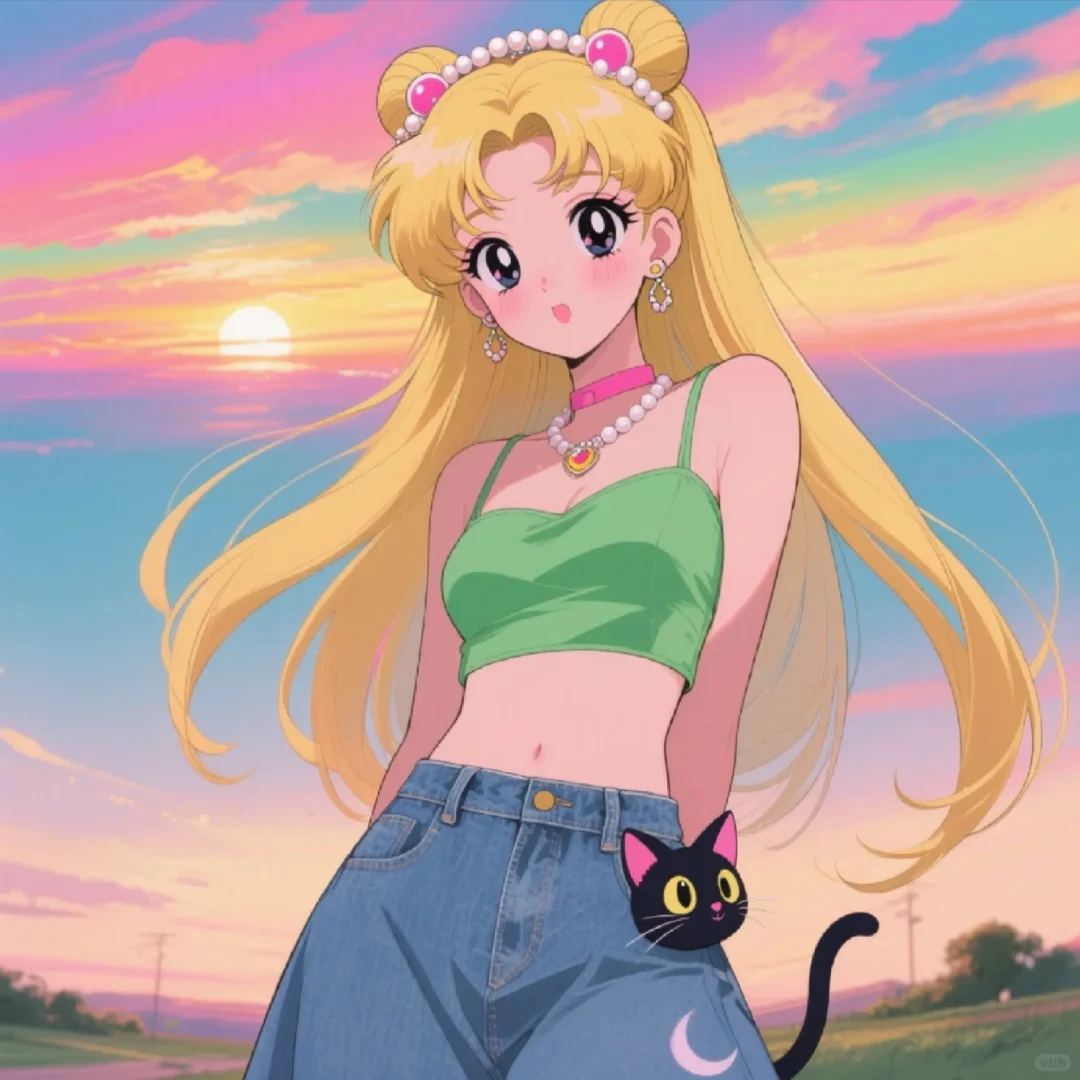黄昏色的彩虹和月光下的你🌈