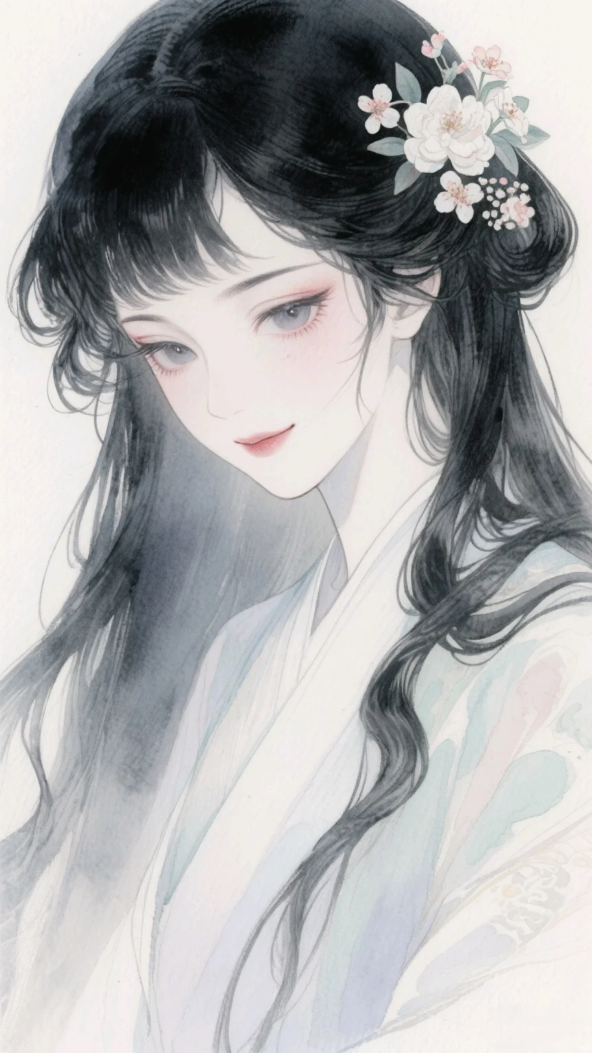 谁说女生魅惑需遮掩？✨ 黑发倾泻媚眼如丝