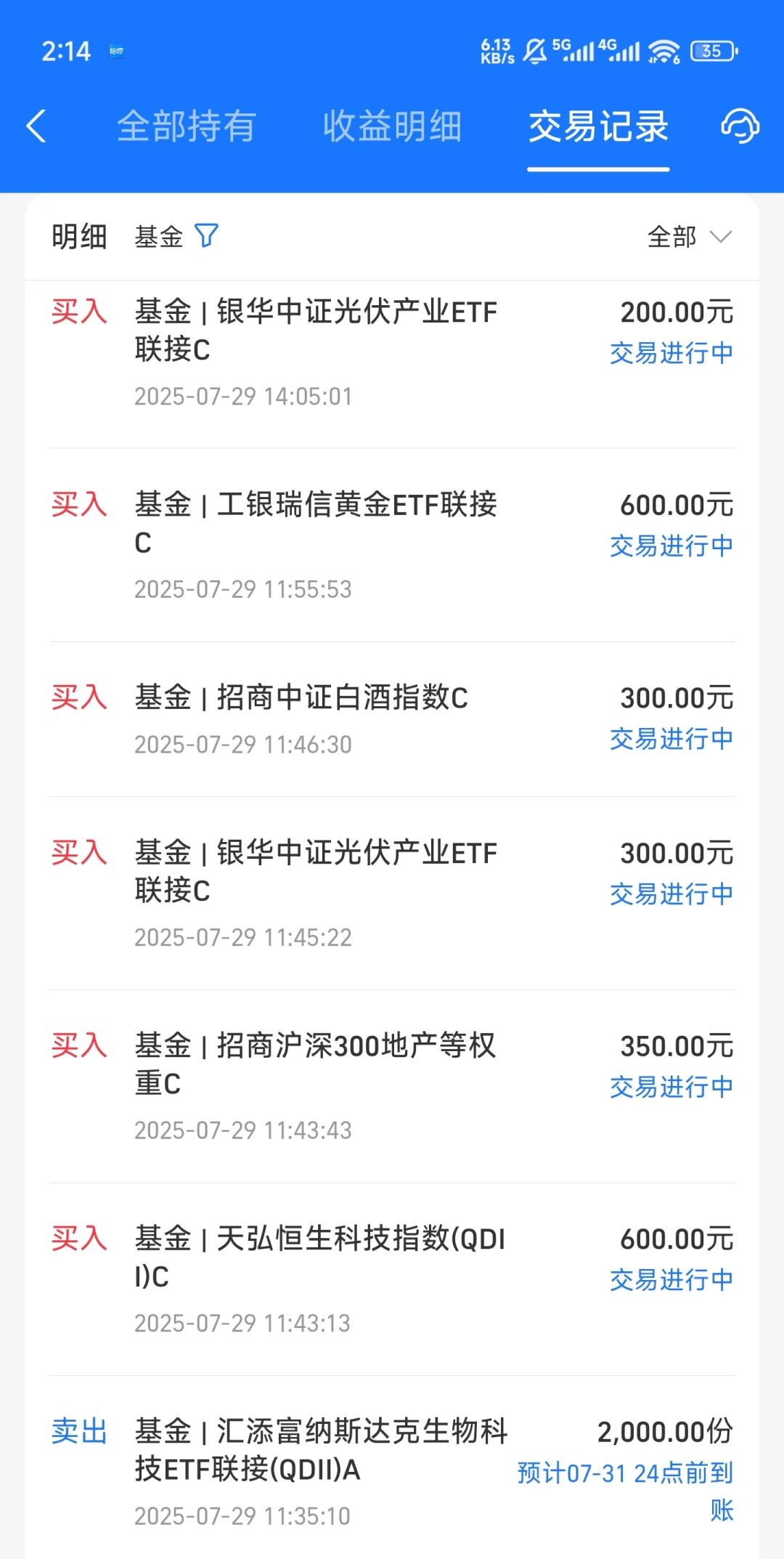今日操作7.29，继续加仓光伏