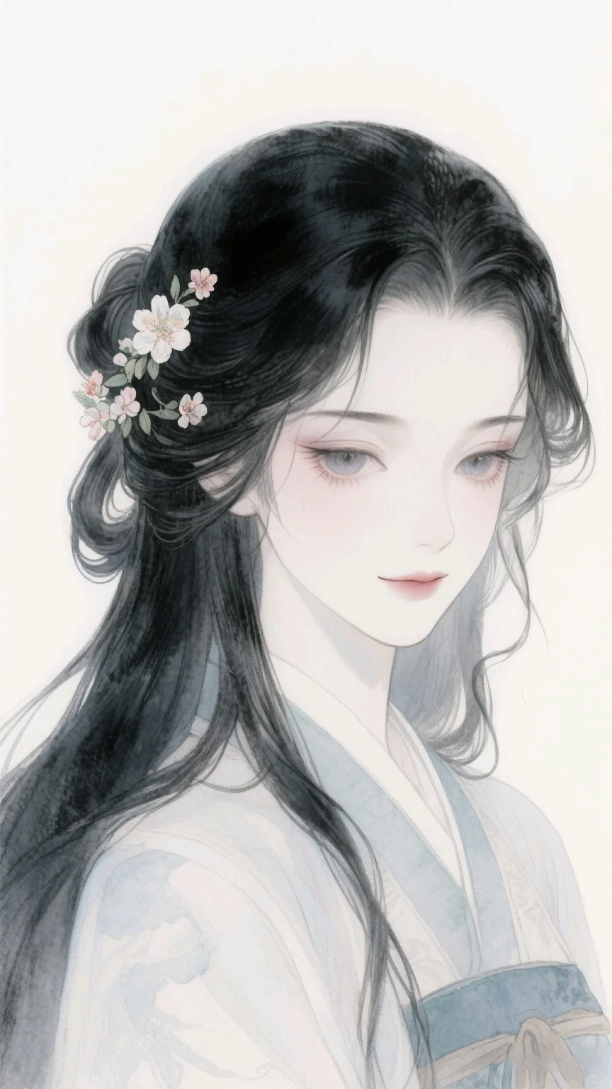 谁说女生魅惑需遮掩？✨ 黑发倾泻媚眼如丝
