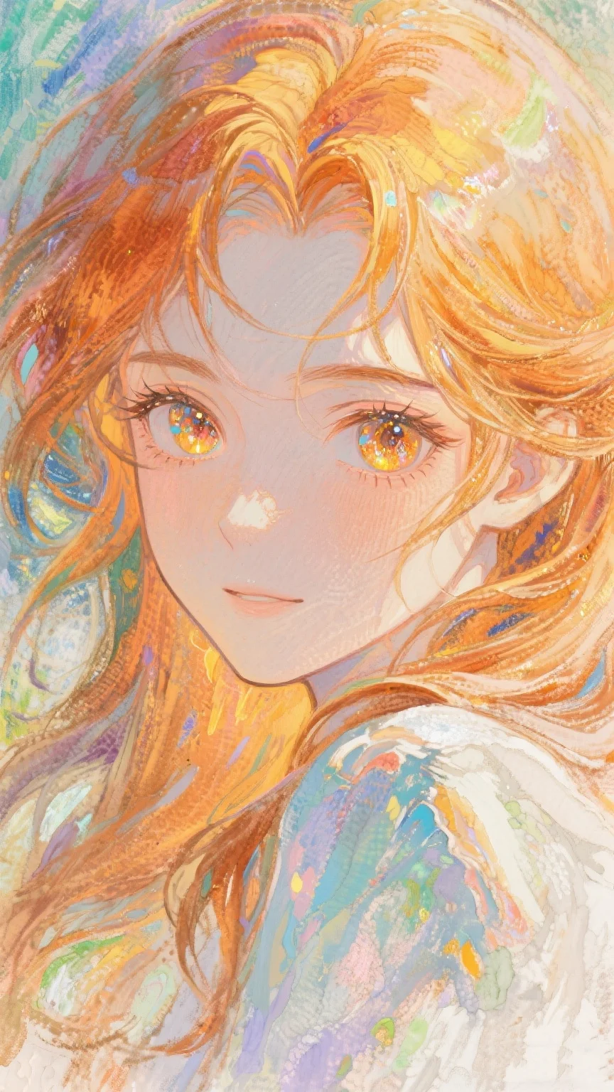 莫奈风格油画，花神之女