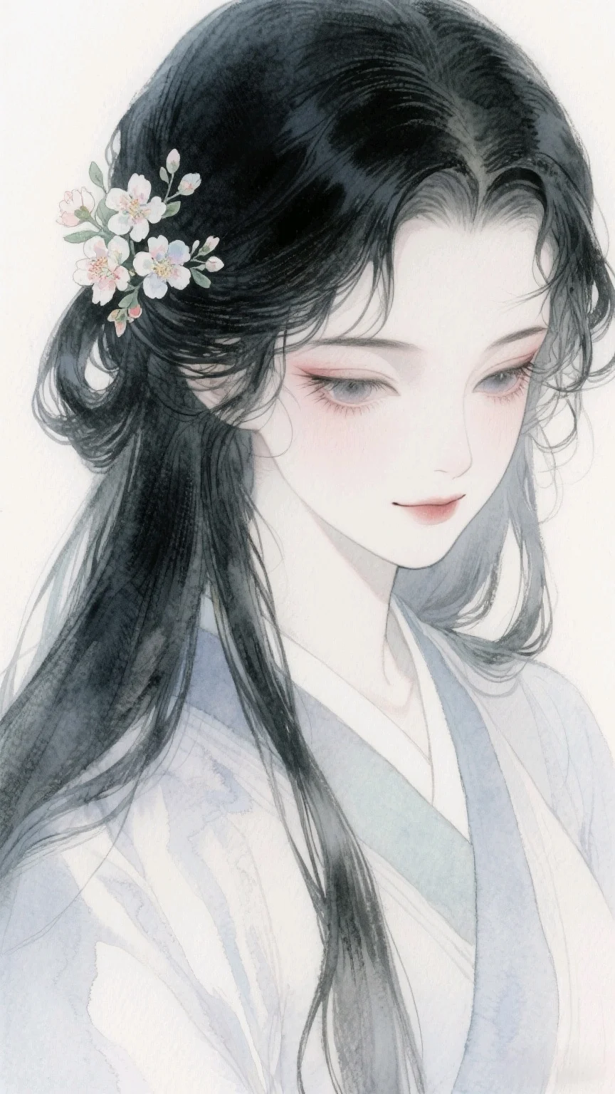 谁说女生魅惑需遮掩？✨ 黑发倾泻媚眼如丝