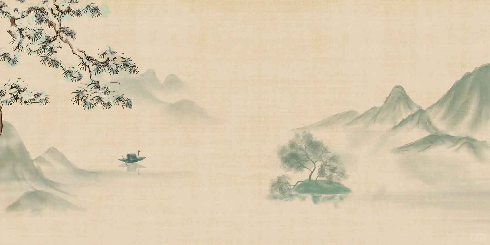 国风水墨画 诗一般的壁纸