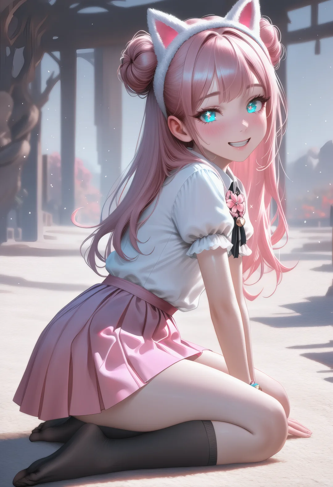原创角色｜粉发丸子头小萝莉