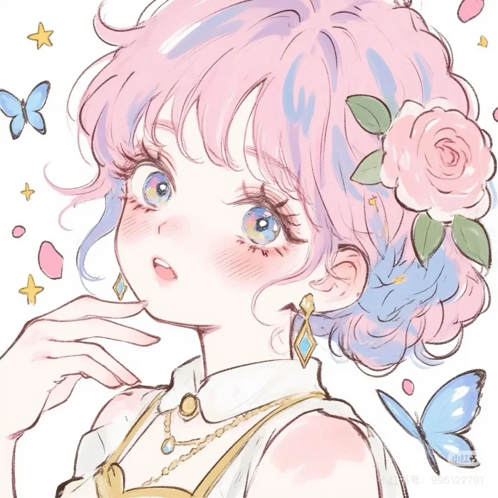 粉色女孩子头像@头像研究所