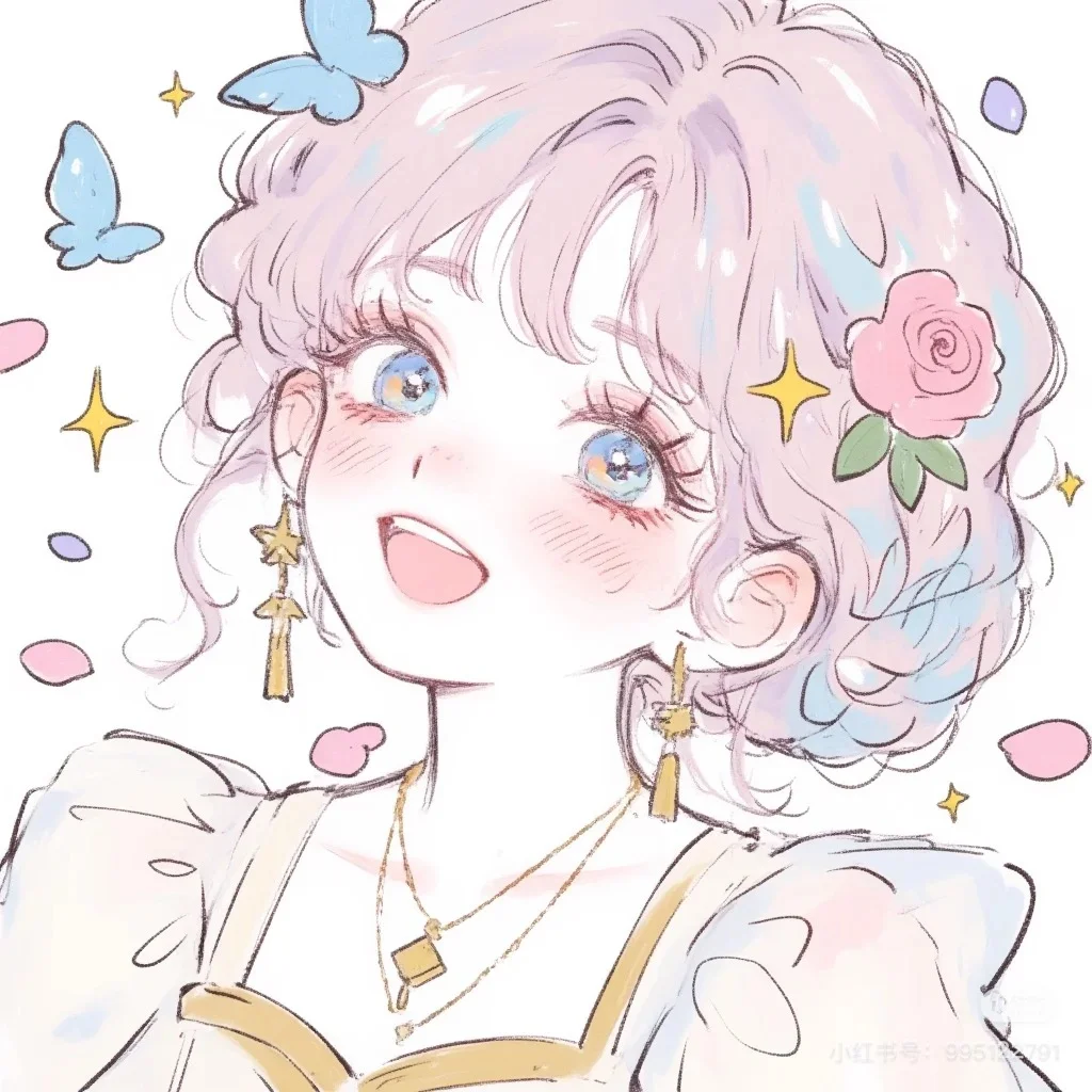 粉色女孩子头像@头像研究所