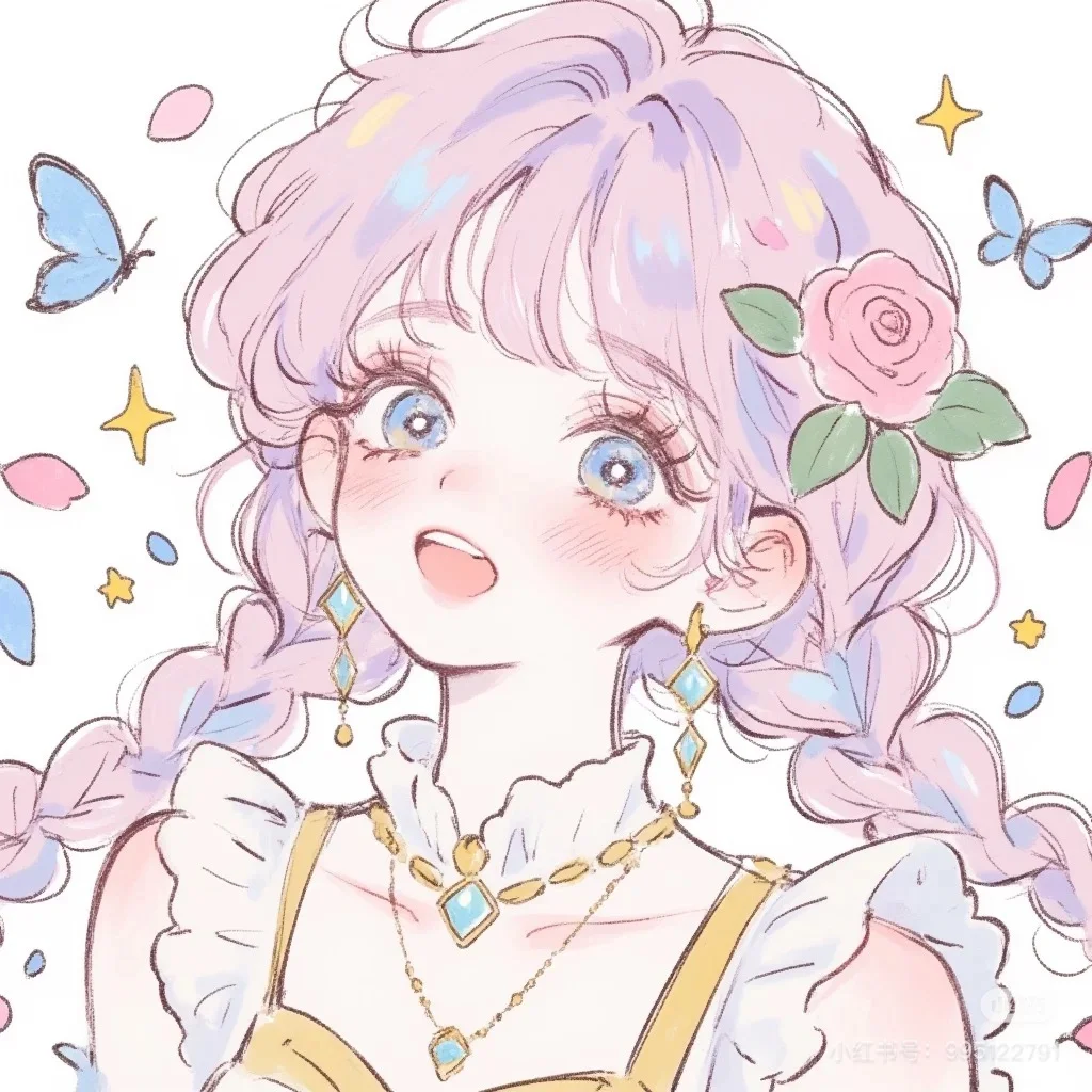 粉色女孩子头像@头像研究所