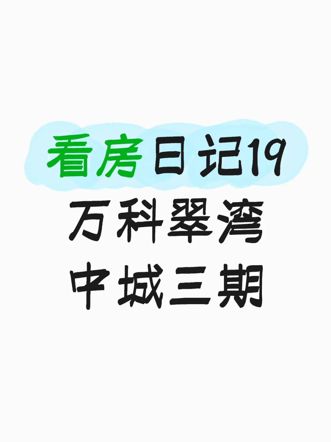 看房日记19 万科翠湾中城三期